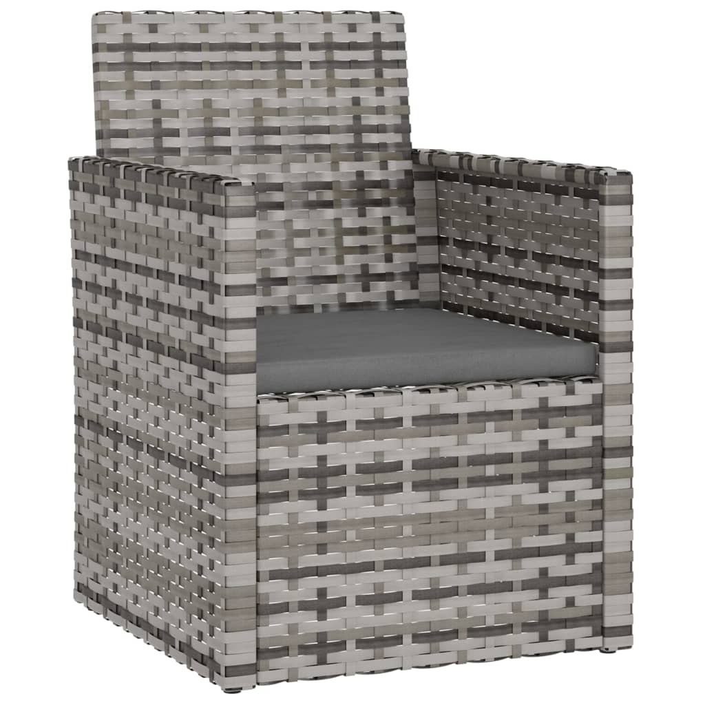 Set Divani da Esterno 4 pz con Cuscini in Polyrattan Grigio | homemem39