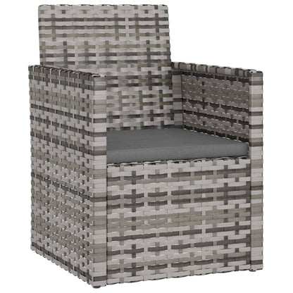 Set Divani da Esterno 4 pz con Cuscini in Polyrattan Grigio | homemem39