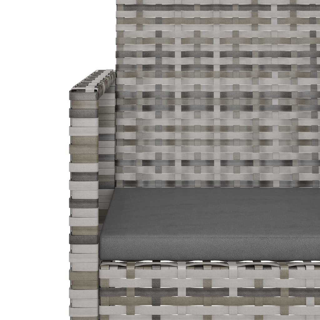 Set Divani da Esterno 4 pz con Cuscini in Polyrattan Grigio | homemem39