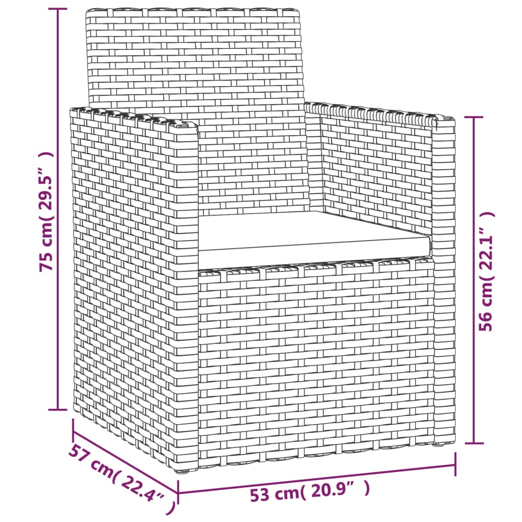 Set Divani da Esterno 4 pz con Cuscini in Polyrattan Grigio | homemem39