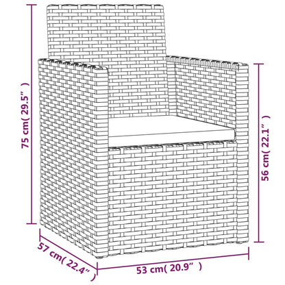 Set Divani da Esterno 4 pz con Cuscini in Polyrattan Grigio | homemem39