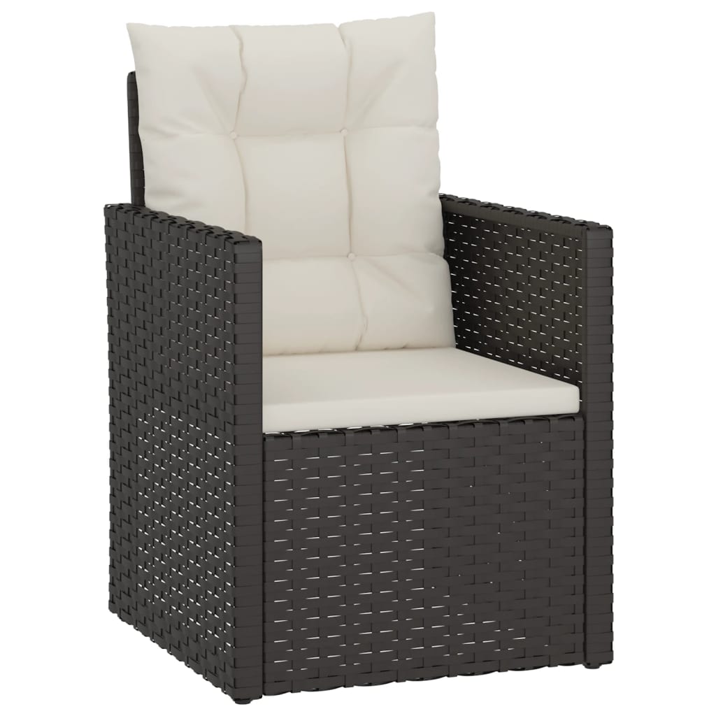 Set Salotto da Esterno 4 pz con Cuscini in Polyrattan Nero | homemem39