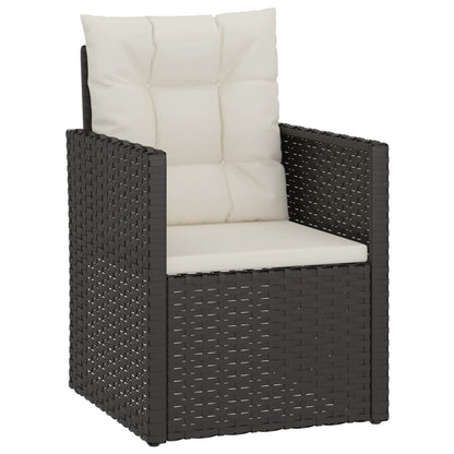 Set Salotto da Esterno 4 pz con Cuscini in Polyrattan Nero | homemem39