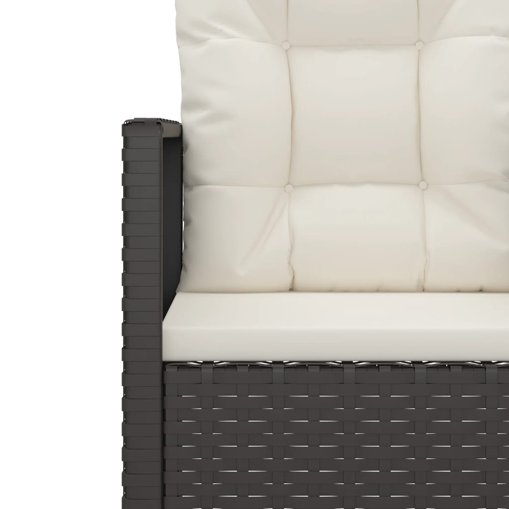 Set Salotto da Esterno 4 pz con Cuscini in Polyrattan Nero | homemem39