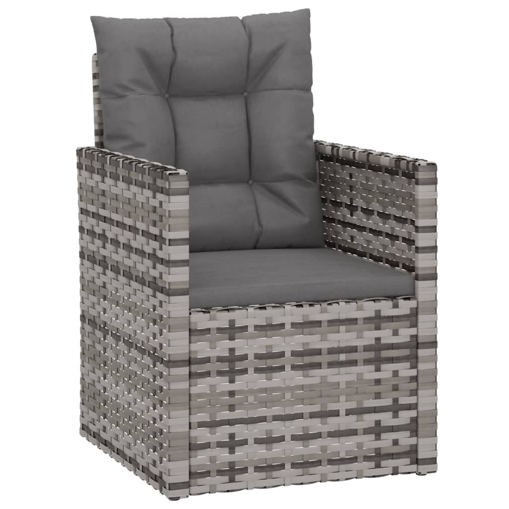 Set Divani da Esterno 4 pz con Cuscini in Polyrattan Grigio | homemem39