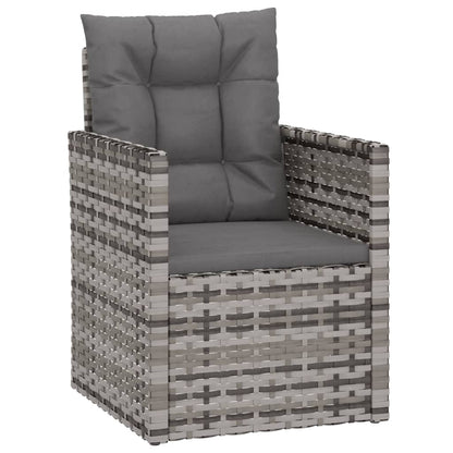 Set Divani da Esterno 4 pz con Cuscini in Polyrattan Grigio | homemem39