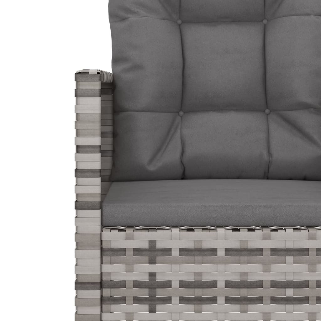 Set Divani da Esterno 4 pz con Cuscini in Polyrattan Grigio | homemem39