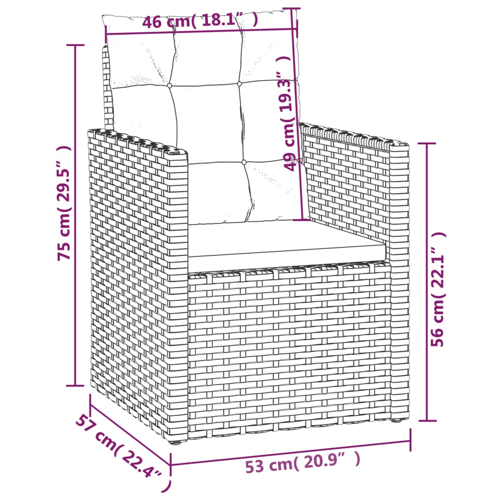 Set Divani da Esterno 4 pz con Cuscini in Polyrattan Grigio | homemem39