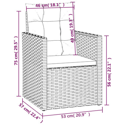 Set Divani da Esterno 4 pz con Cuscini in Polyrattan Grigio | homemem39