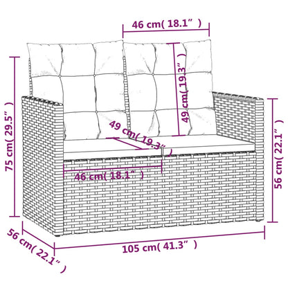 Set Divani da Esterno 4 pz con Cuscini in Polyrattan Grigio | homemem39