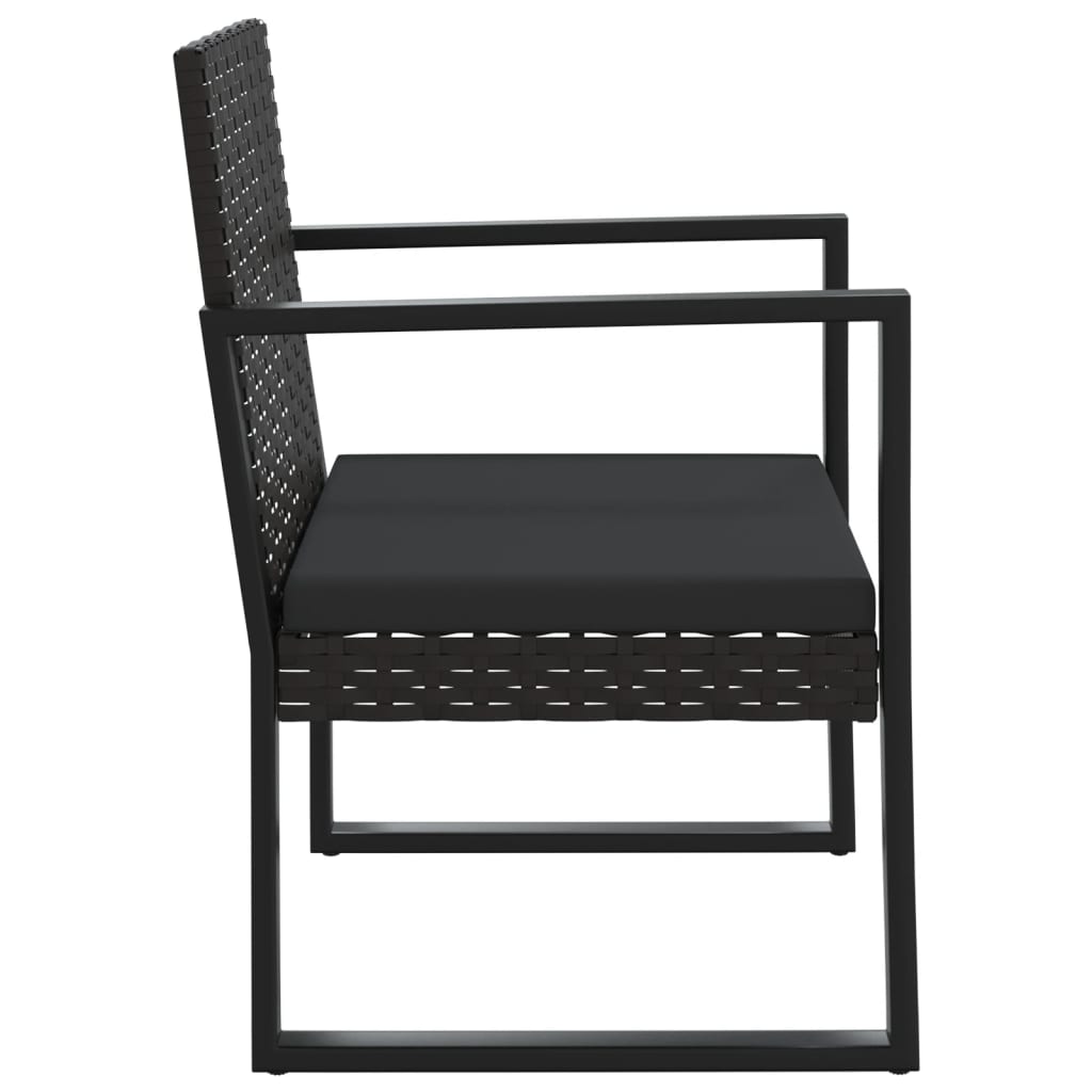 Set Divani da Giardino 3 pz con Cuscini Nero in Polyrattan - homemem39