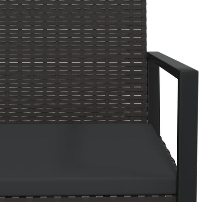 Set Divani da Giardino 3 pz con Cuscini Nero in Polyrattan - homemem39