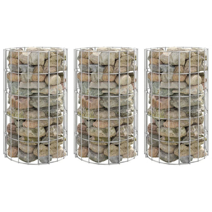Fioriere Gabbione Circolare 3 pz in Acciaio Zincato Ø30x50 cm | homemem39