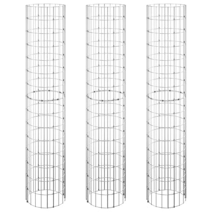Fioriere Gabbione Circolare 3 pz in Acciaio Zincato Ø30x150 cm - homemem39