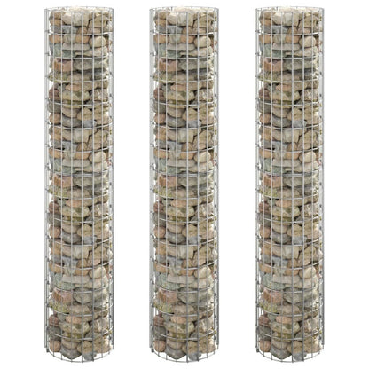 Fioriere Gabbione Circolare 3 pz in Acciaio Zincato Ø30x150 cm - homemem39