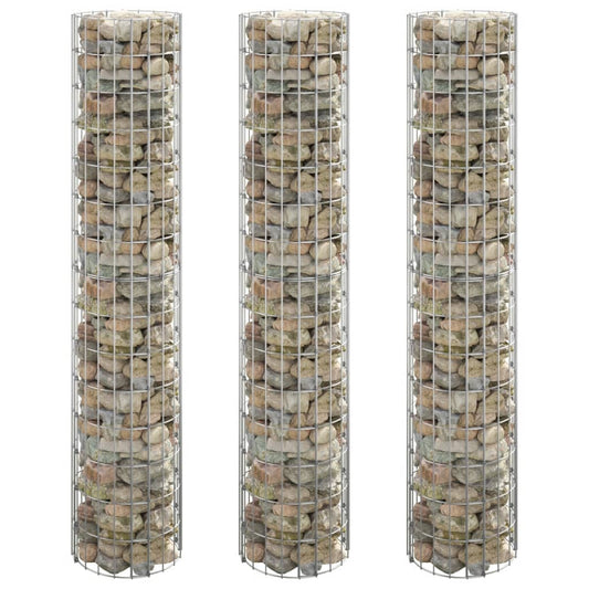 Fioriere Gabbione Circolare 3 pz in Acciaio Zincato Ø30x150 cm - homemem39