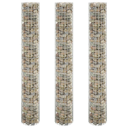 Fioriere Gabbione Circolare 3 pz in Acciaio Zincato Ø30x200 cm - homemem39
