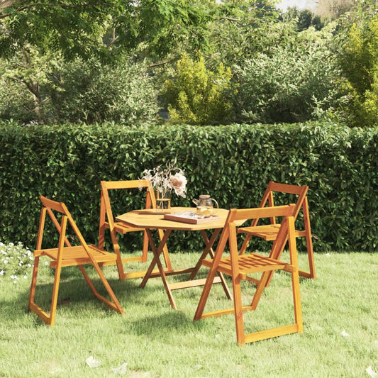 Sedie da Giardino Pieghevoli 4pz in Legno Massello di Acacia - homemem39