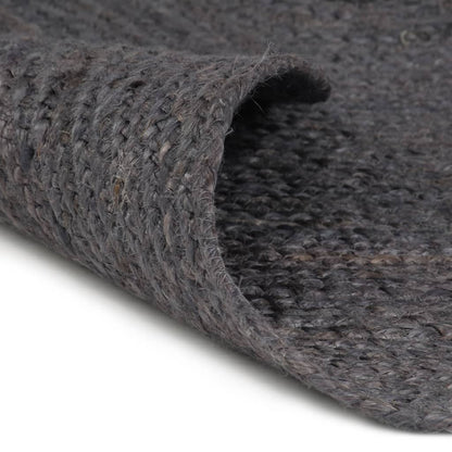 Tappeto Lavorato a Mano in Juta Rotondo 210 cm Grigio Scuro - homemem39