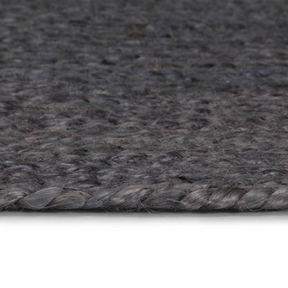 Tappeto Lavorato a Mano in Juta Rotondo 210 cm Grigio Scuro - homemem39