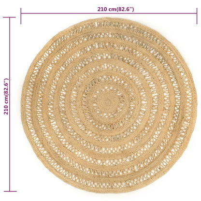 Tappeto Lavorato a Mano in Juta Intrecciata 210 cm - homemem39