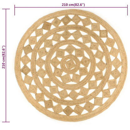 Tappeto Lavorato a Mano in Juta Intrecciata 210 cm - homemem39