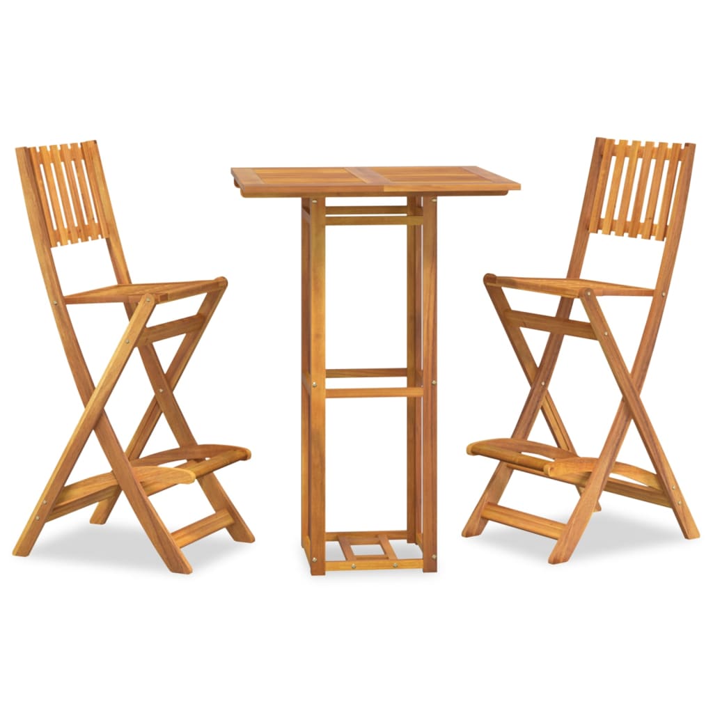 Set da Bar per Esterni 3 pz in Legno Massello di Acacia | homemem39