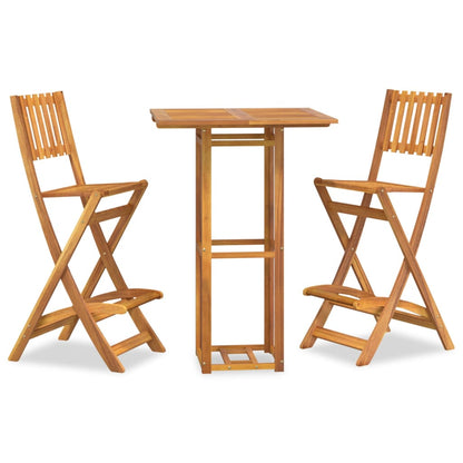 Set da Bar per Esterni 3 pz in Legno Massello di Acacia | homemem39