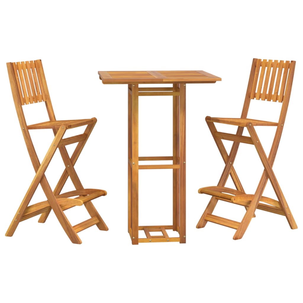 Set da Bar per Esterni 3 pz in Legno Massello di Acacia | homemem39