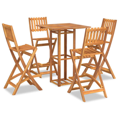 Set da Bar per Esterni 5 pz in Legno Massello di Acacia | homemem39