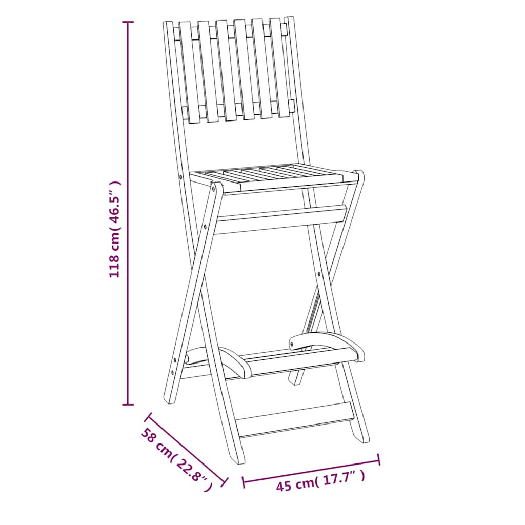 Set da Bar per Esterni 5 pz in Legno Massello di Acacia | homemem39