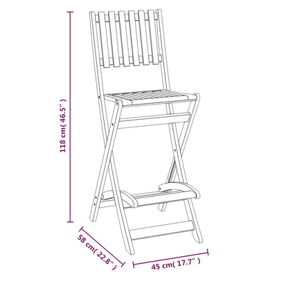 Set da Bar per Esterni 5 pz in Legno Massello di Acacia | homemem39