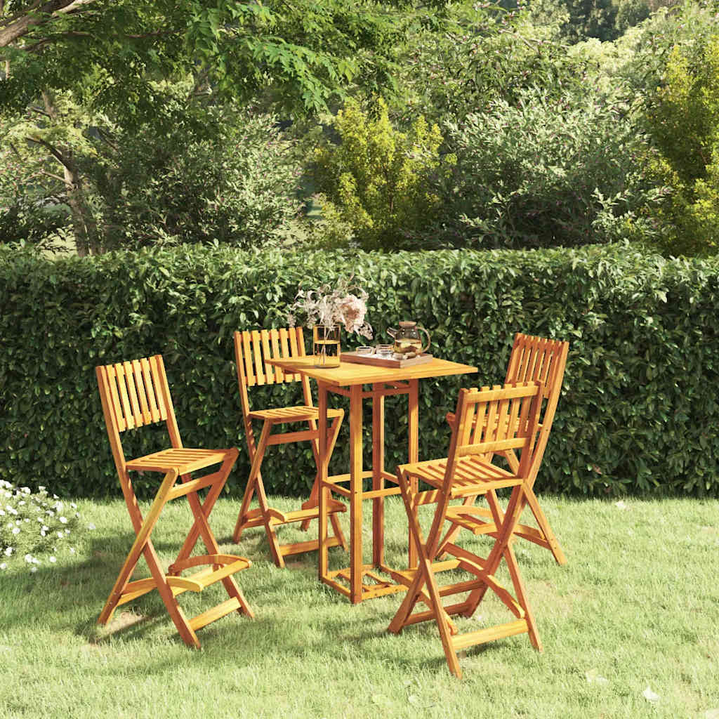 Set da Bar per Esterni 5 pz in Legno Massello di Acacia | homemem39