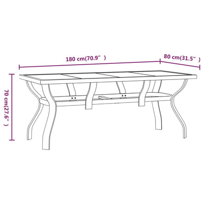 Set Mobili da Pranzo per Giardino 9 pz Nero