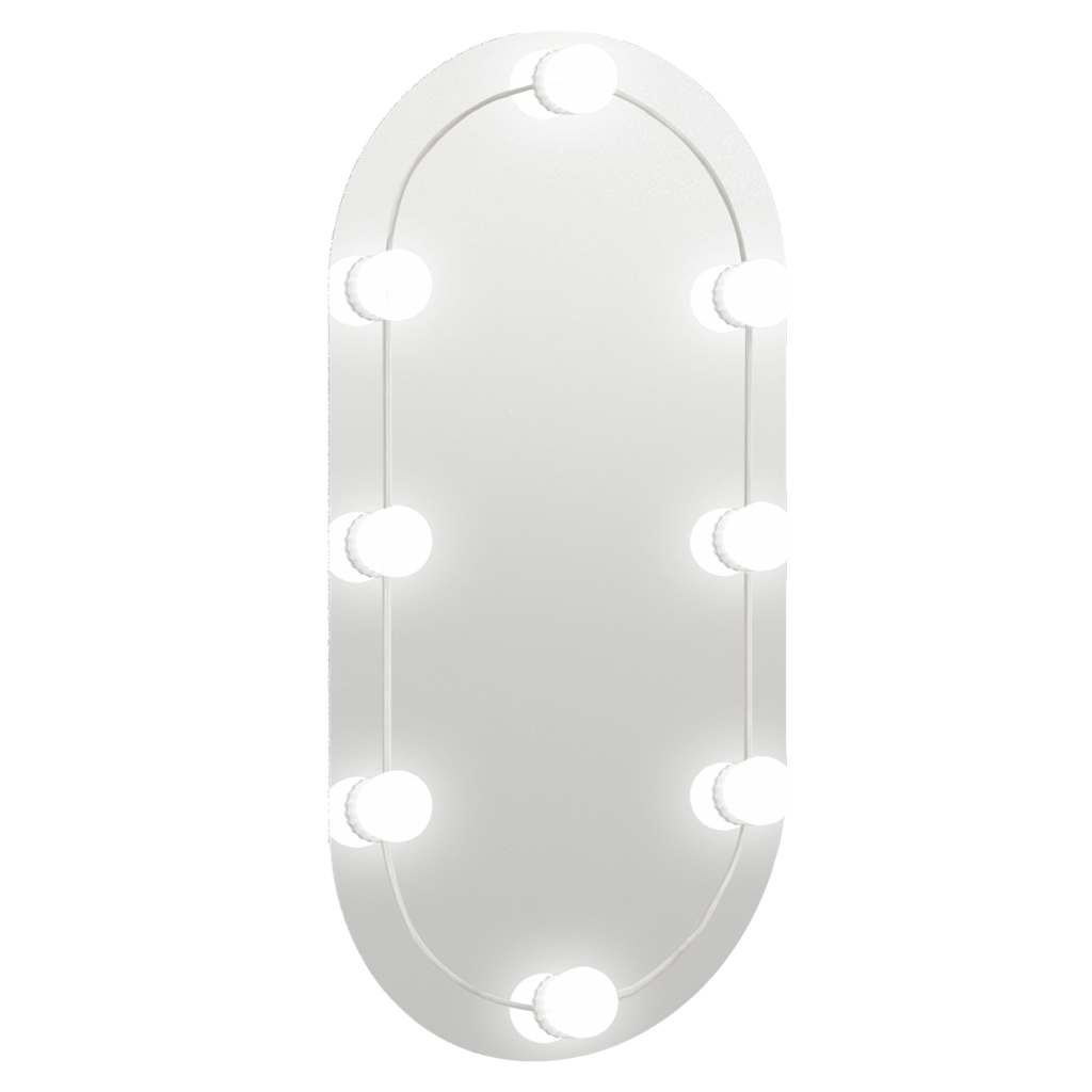 Specchio con Luci LED 80x40 cm Ovale in Vetro - homemem39