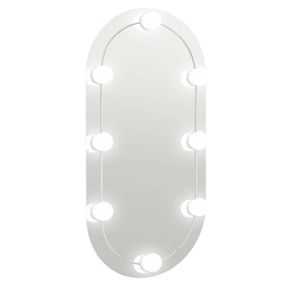 Specchio con Luci LED 80x40 cm Ovale in Vetro - homemem39