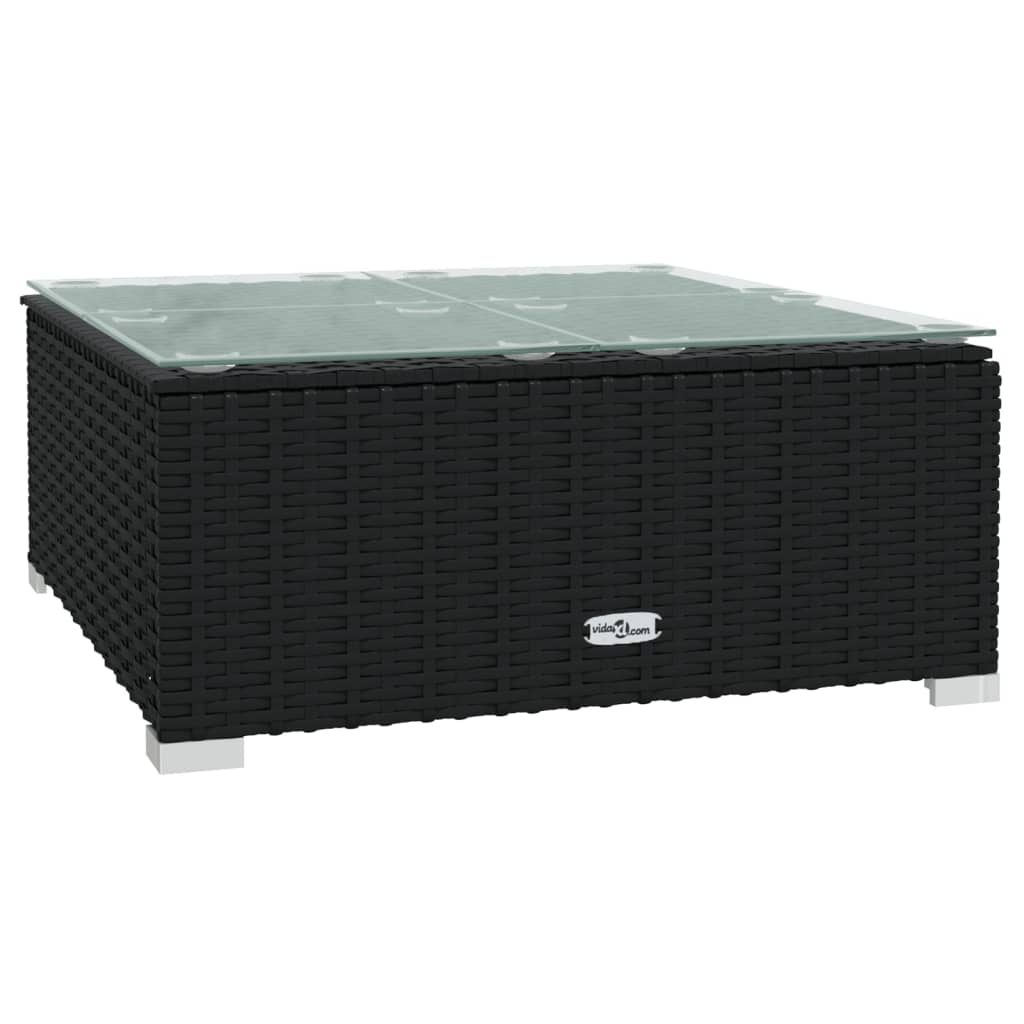 Set Divani da Giardino 7 pz con Cuscini in Polyrattan Nero | homemem39