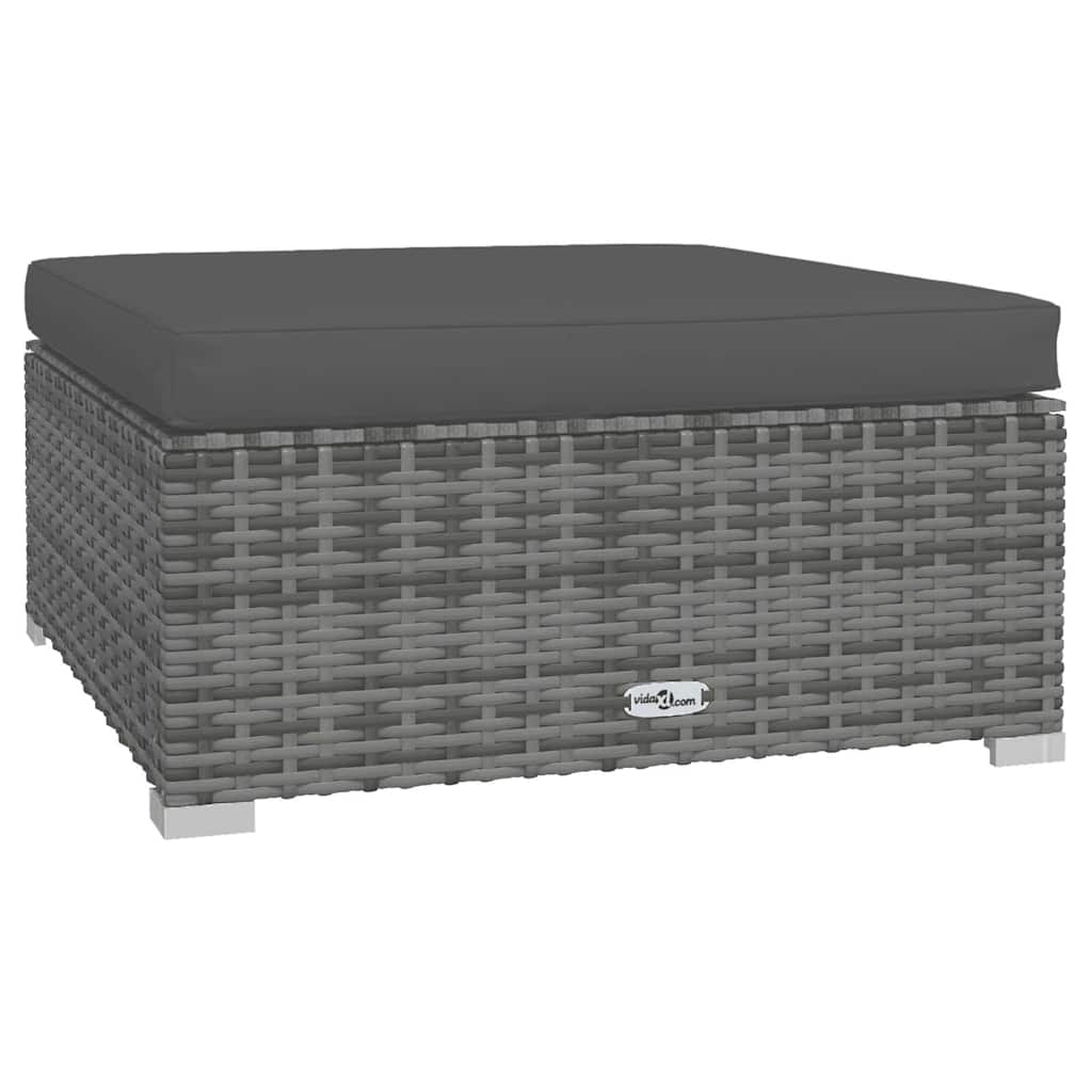 Set Divani da Giardino 5 pz con Cuscini in Polyrattan Grigio | homemem39