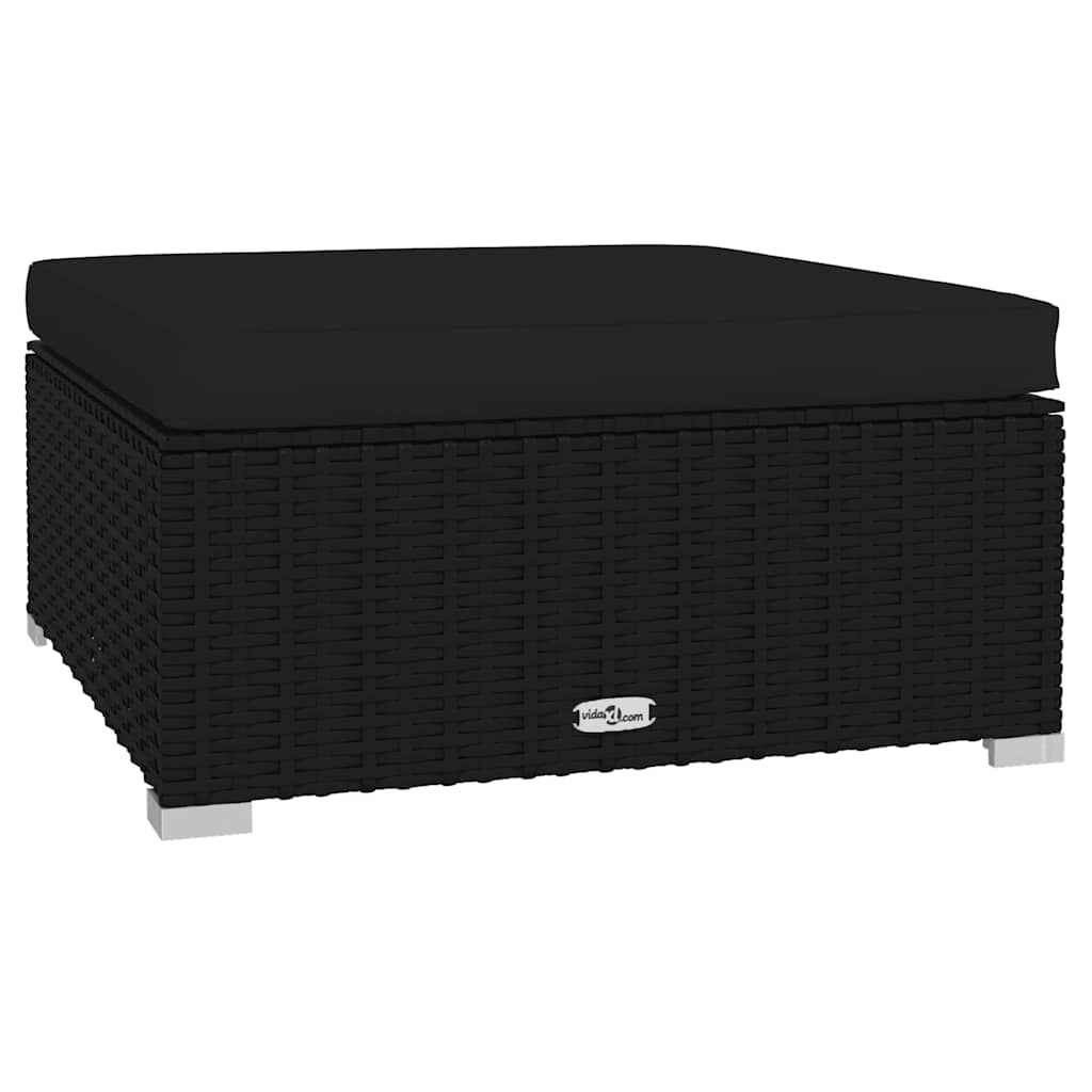 Set Divani da Giardino 4 pz con Cuscini in Polyrattan Nero | homemem39