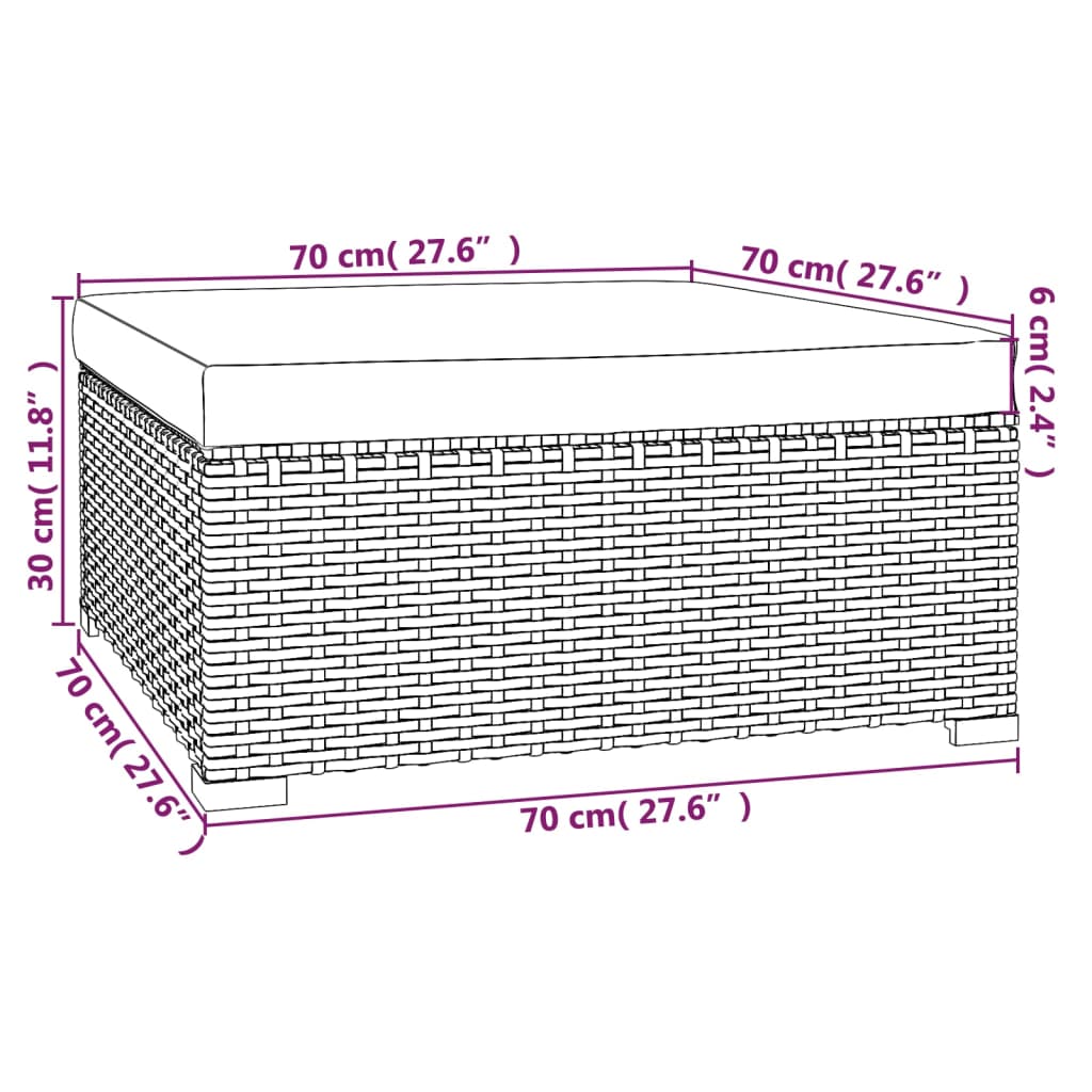 Set Divani da Giardino 4 pz con Cuscini in Polyrattan Marrone | homemem39
