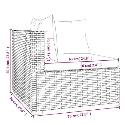 Set Divani da Giardino 4 pz con Cuscini in Polyrattan Marrone | homemem39
