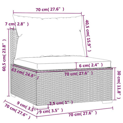 Set Divani da Giardino 5 pz con Cuscini in Polyrattan Nero | homemem39