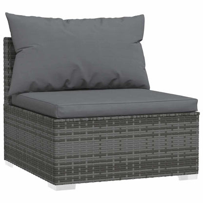 Set Divani da Giardino con Cuscini 6 pz in Polyrattan Grigio | homemem39
