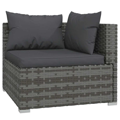 Set Divani da Giardino 6 pz con Cuscini in Polyrattan Grigio | homemem39