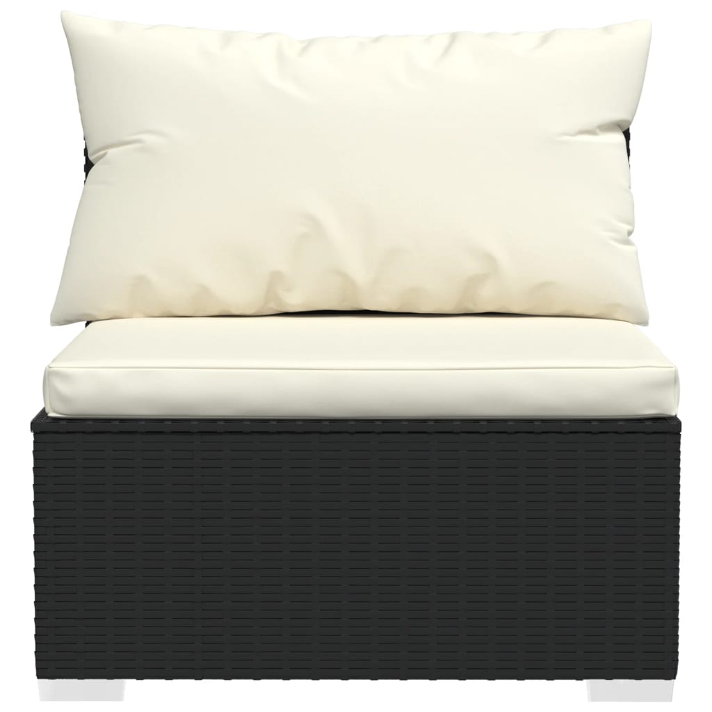 Set Divani da Giardino 7 pz con Cuscini in Polyrattan Nero | homemem39