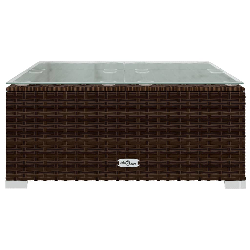 Set Divani da Giardino 7 pz con Cuscini in Polyrattan Marrone | homemem39