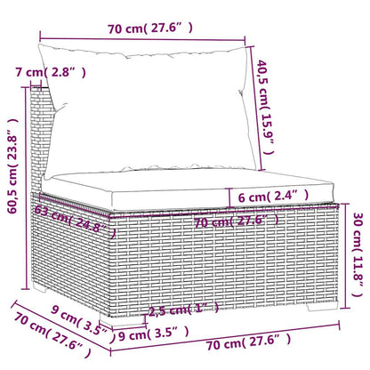 Set Divani da Giardino 10 pz con Cuscini in Polyrattan Marrone | homemem39