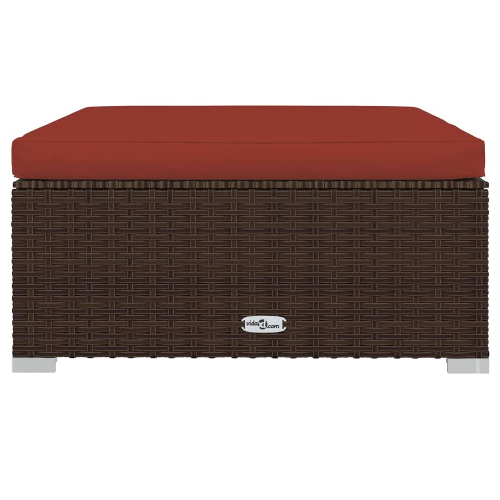 Set Divani da Giardino 6 pz con Cuscini in Polyrattan Marrone | homemem39