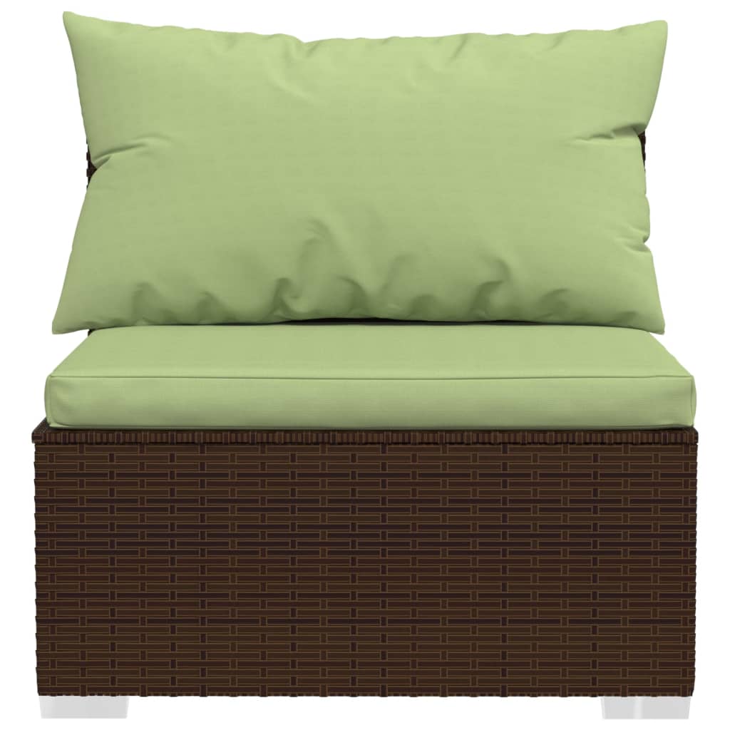 Set Divani da Giardino 6 pz con Cuscini in Polyrattan Marrone | homemem39