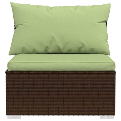Set Divani da Giardino 6 pz con Cuscini in Polyrattan Marrone | homemem39